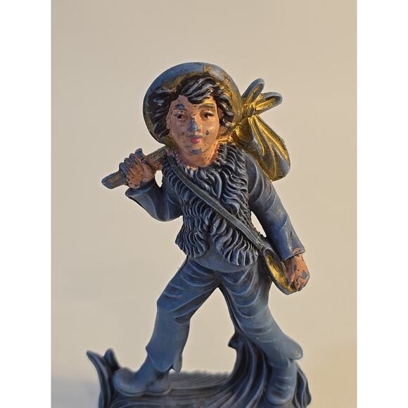 Vintage PURPLE Boy w Bindle Nativity Manger Figurine Figure ITALY Old 4.25" Rare - Picture 3 of 7